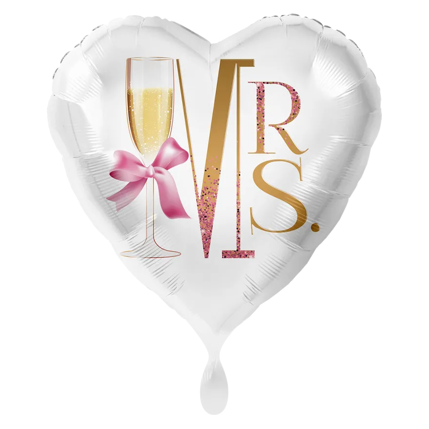Premioloon Luftballon - Mrs mit Sektglas 45cm