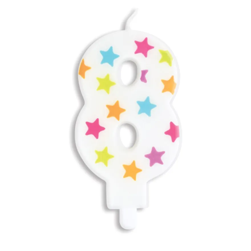 Scrapcooking bunte Zahlenkerze Kerze - Zahl 8