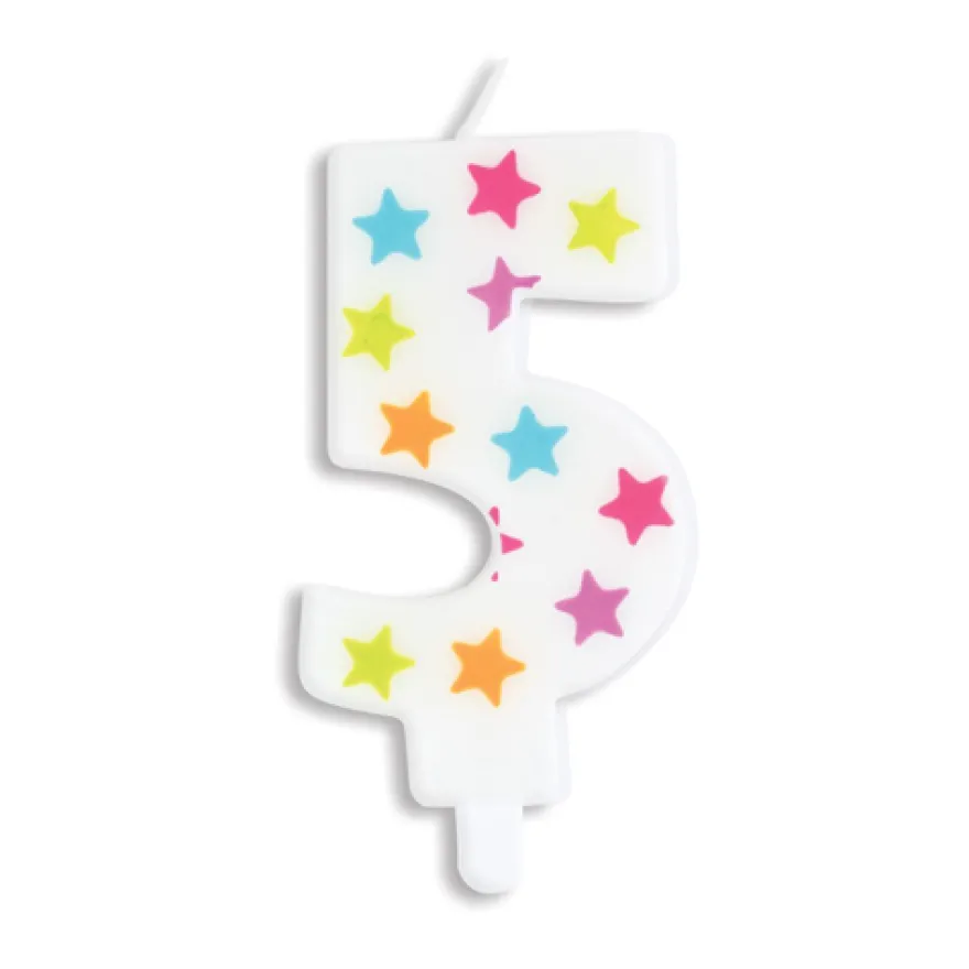 Scrapcooking bunte Zahlenkerze Kerze - Zahl 5