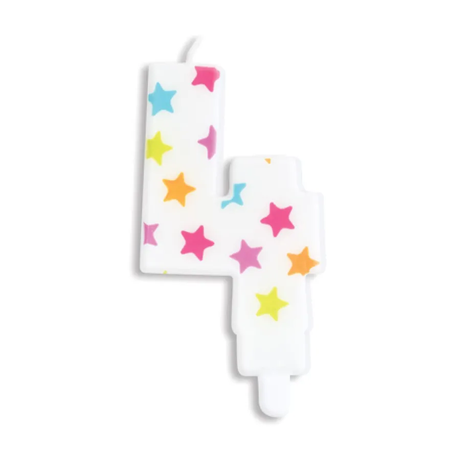 Scrapcooking bunte Zahlenkerze Kerze - Zahl 4