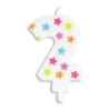 Scrapcooking bunte Zahlenkerze Kerze - Zahl 2