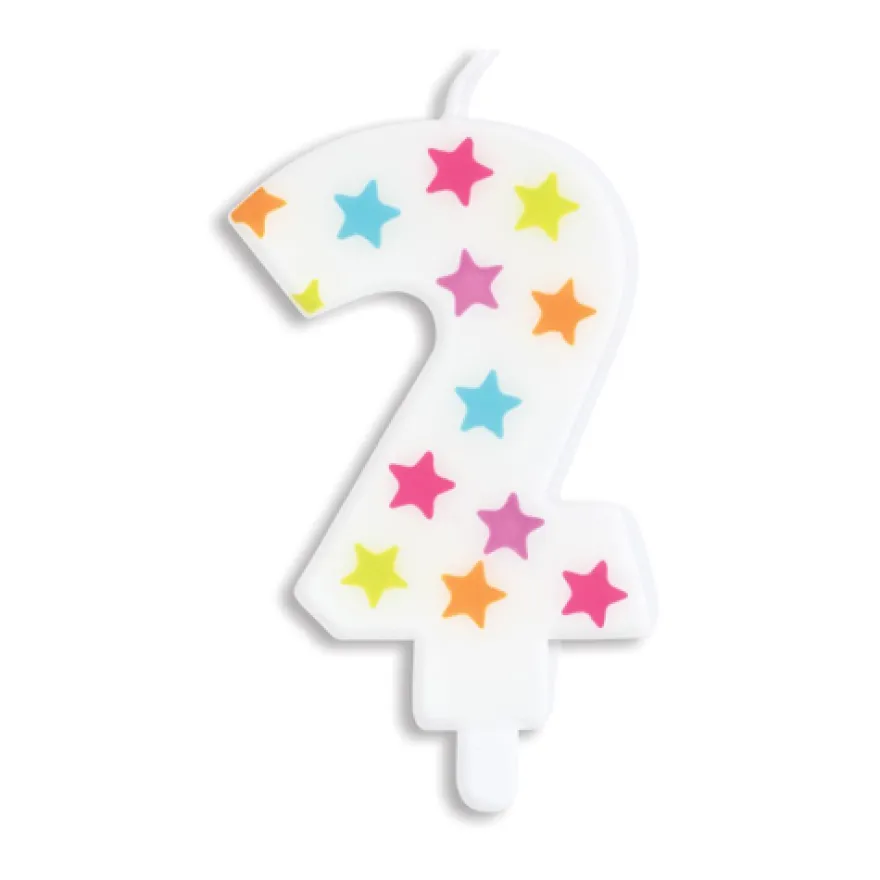 Scrapcooking bunte Zahlenkerze Kerze - Zahl 2