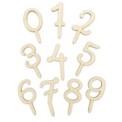 Scrapcookingo Cake Topper Zahlen - Holz 0-9