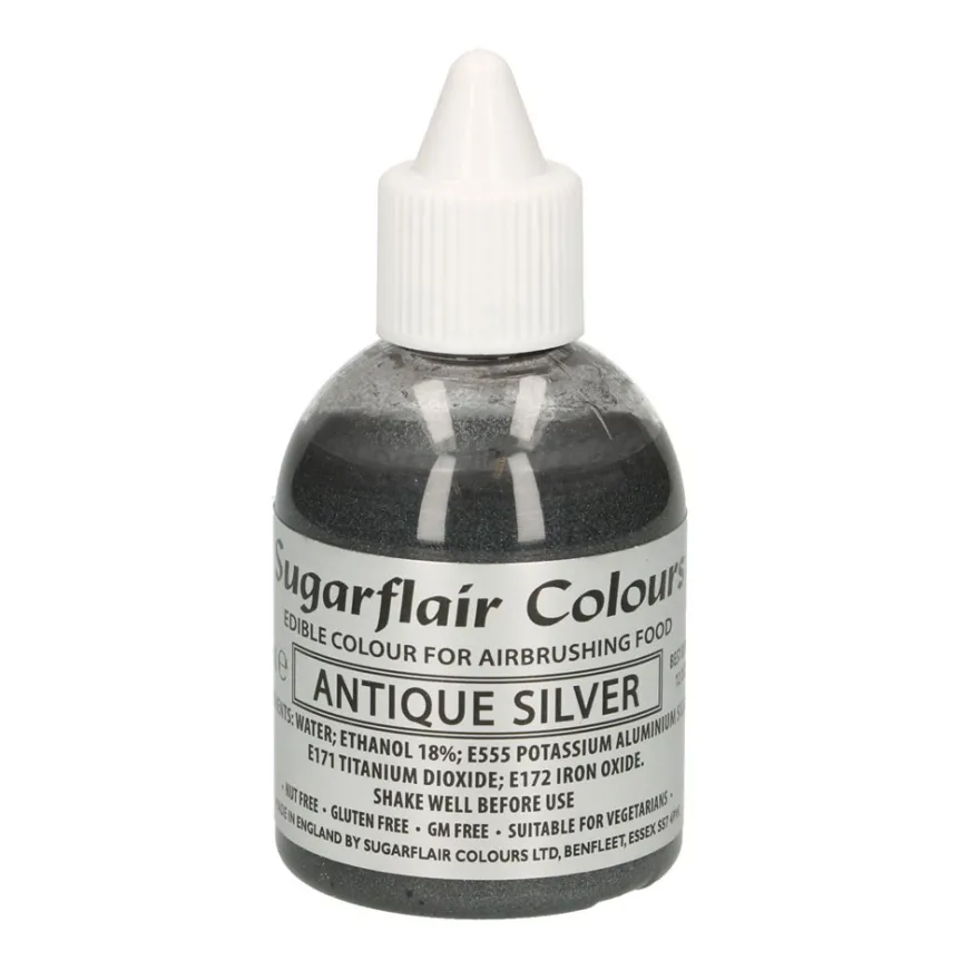 Sugarflair Airbrush Antique Silver 60ml