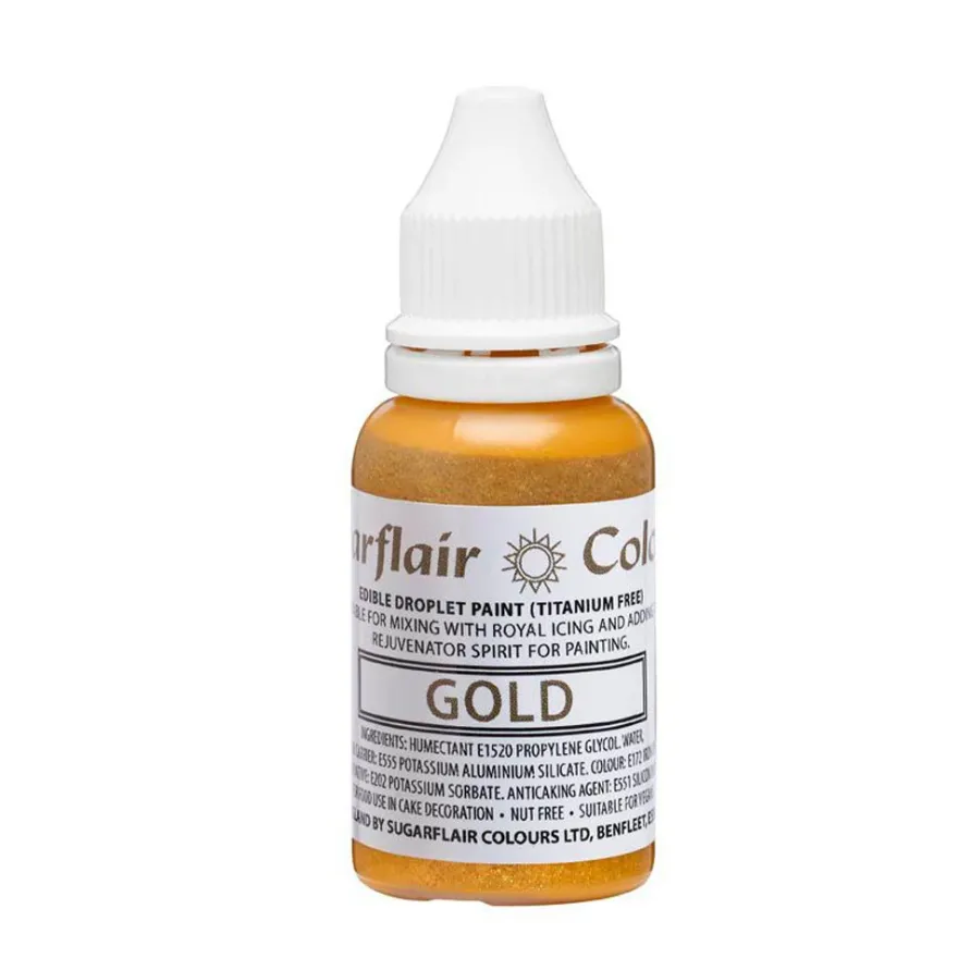 Sugarflair flüssige Lebensmittelfarbe - Gold 14ml