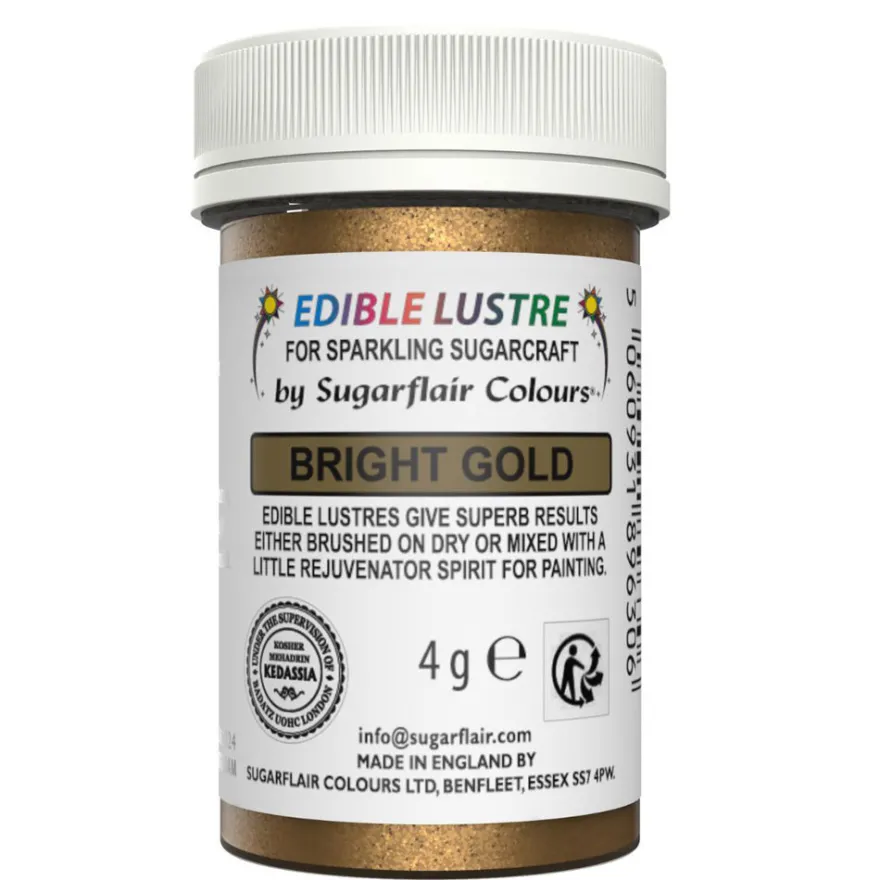 Sugarflair Glanz-Puder - Bright Gold, 4g
