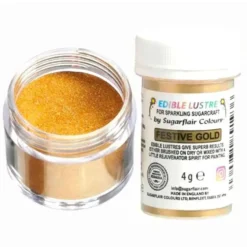 Sugarflair Glanz-Puder Festive Gold 4g