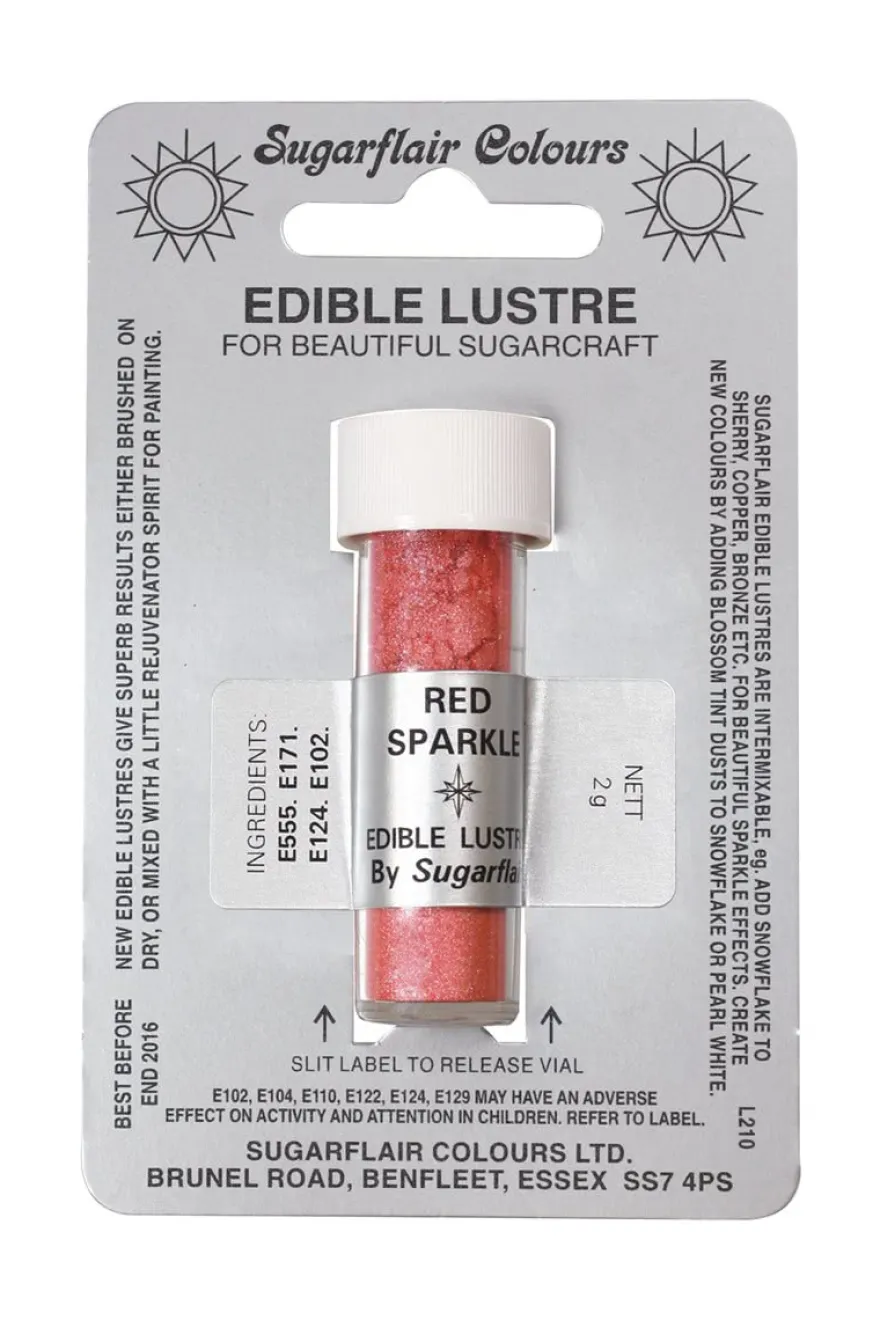 Sugarflair Glanz- Puder, Red Sparkle 2g