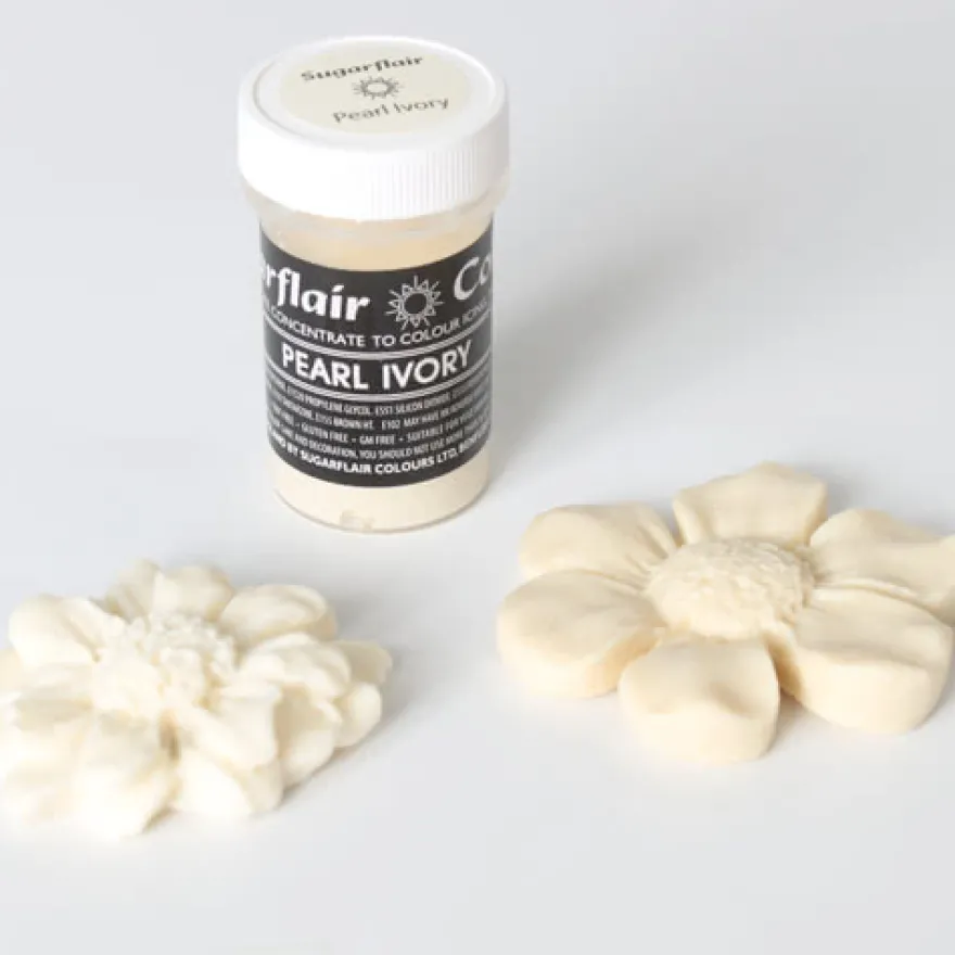Sugarflair Pastell Pasten farbe – Pearl Ivory 25g