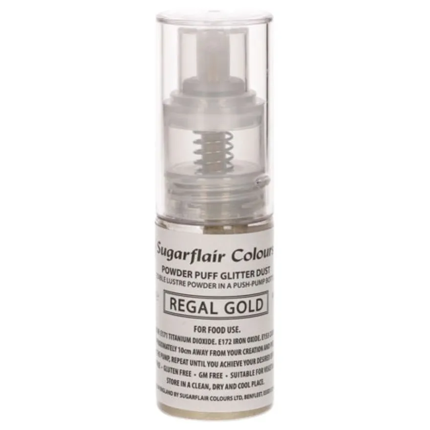 Sugarflair Pump Spray Glitter Dust - Regal Gold 10g