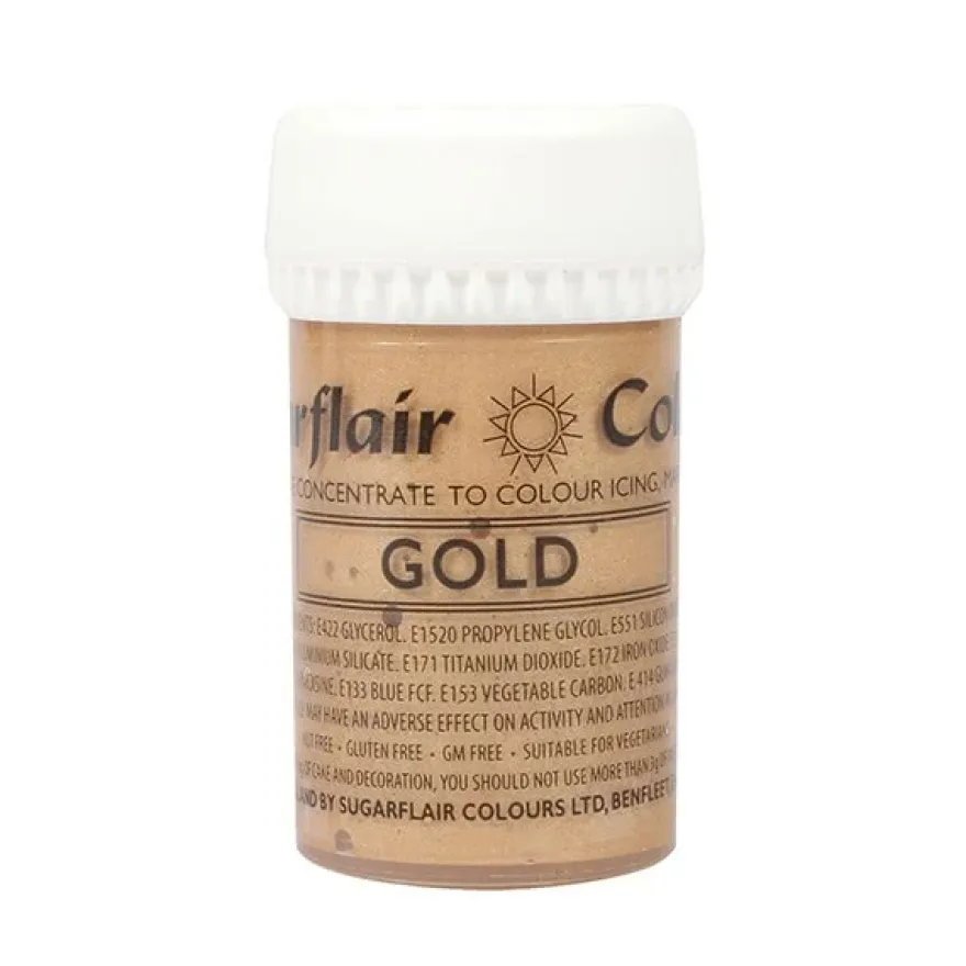 Sugarflair Satin Paste - Pastenfarbe Gold 25g