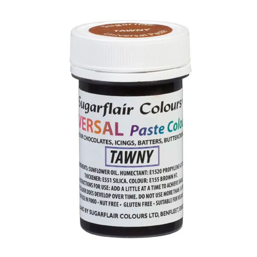 Sugarflair Universal-Pastenfarben - Tawny 22g