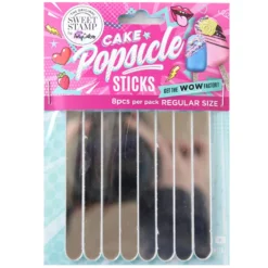 Sweet Stamp Mini Cakesicle Popsicle Sticks - Silber 8 Stück