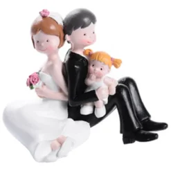 Tortenfigur- Brautpaar mit Baby - Mädchen