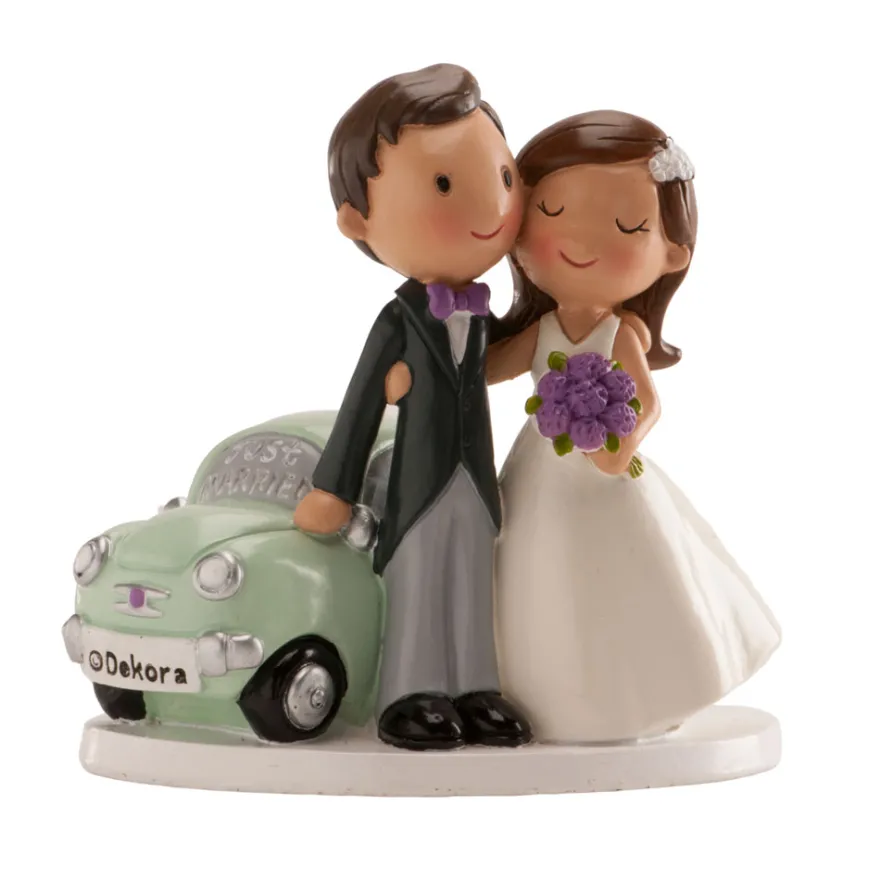 Tortenfigur Hochzeit - Brautpaar mit Auto