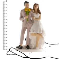 Tortenfigur Hochzeit - Brautpaar mit gelben Blumen