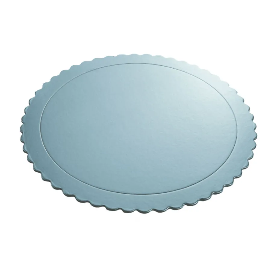 Tortenscheibe extrastark gewellt - Metallic Blau 30x3mm