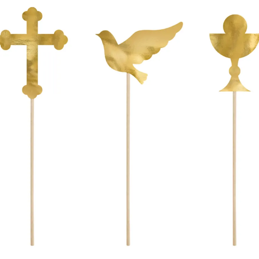 Tortenstecker Kommunion - Taube, Kreuz & Kelch