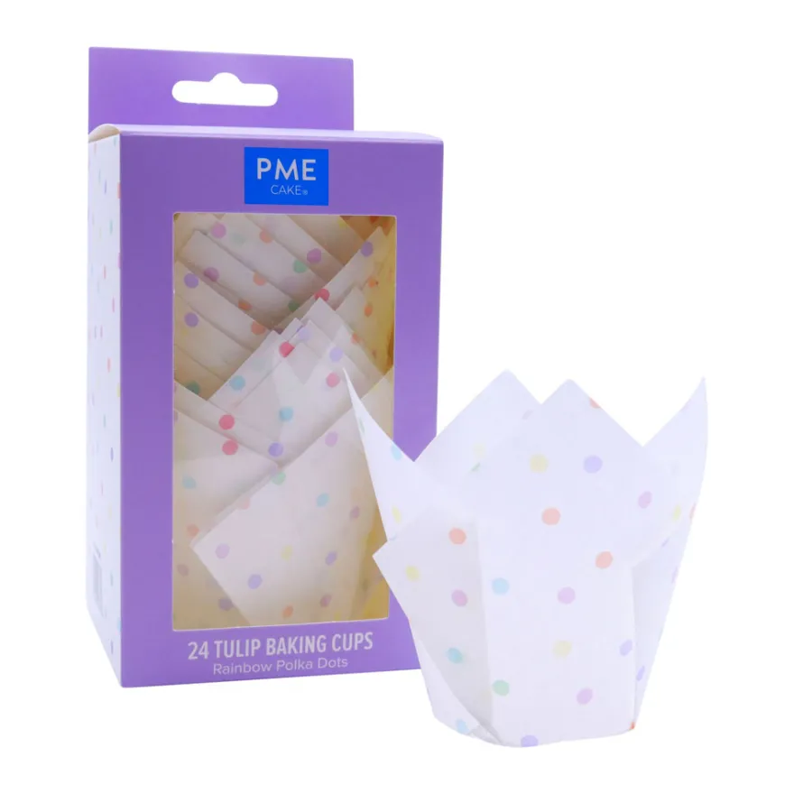 Tulpen Backförmchen Konfetti - Polka Dots 24 Stück