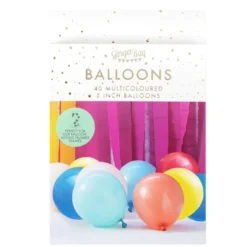 Umweltfreundliche Luftballons - 40 Stück Bunt