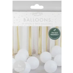 Umweltfreundliche Luftballons - 40 Stück Weiß