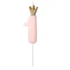 Zahlenkerze Rosa mit Krone - Zahl 1