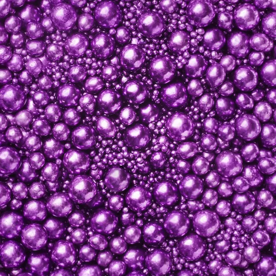 Zuckerperlen metallic Violett Mix - 3,5,7,10mm